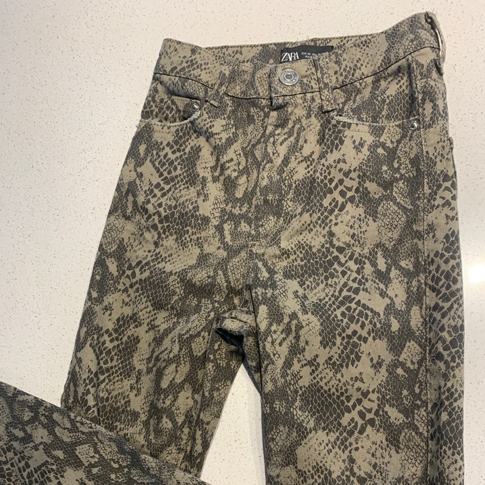 Zara snake print denim